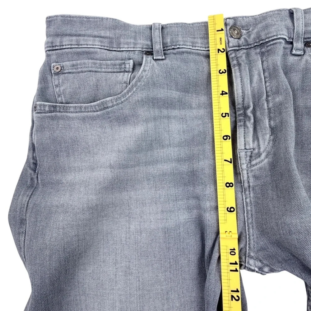 7 For All Mankind The Straight Jeans Men 36 Gray Cotton Blend Faded Whiskered